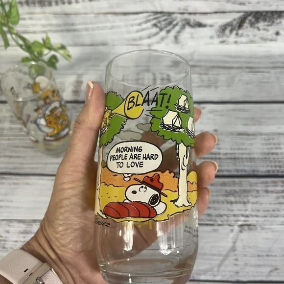 Vintage Peanuts McDonald’s Burger King Camp Snoopy Wizard Fries Glasses Set of 2 - Picture 7 of 11